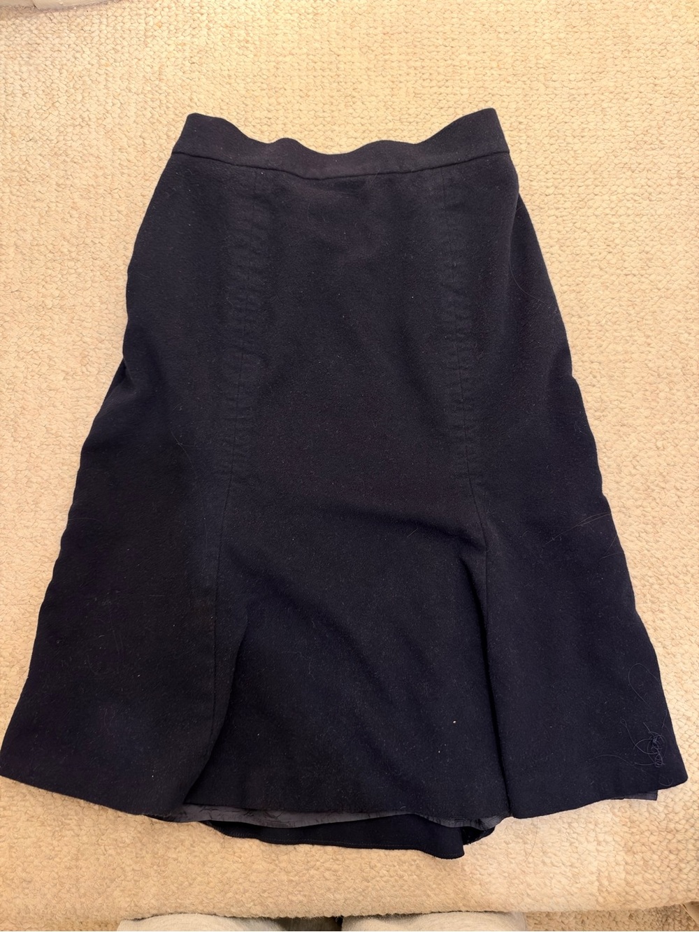 Max Mara Navy Wool A-Line Women's Skirt